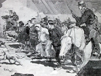 Commune prisoners being marched to Versailles: from a contemporary illustrated magazine